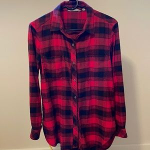 Athleta Buffalo plaid flannel button down